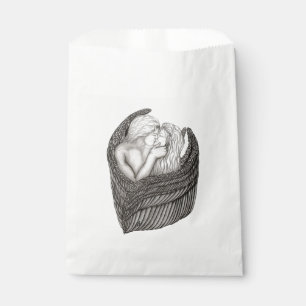 Angels Kissing , Schwarz-Weiß-Design Geschenktütchen