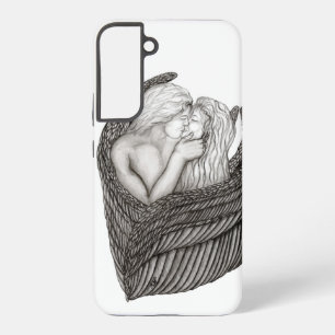 Angels Kissing , Schwarz-Weiß-Design Samsung Galaxy Hülle