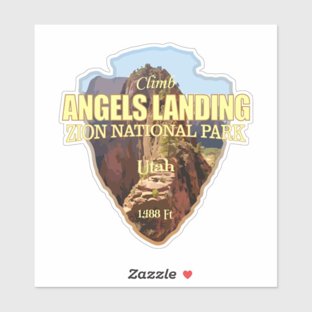 Angels Landing (Pfeilspitzen) Aufkleber (Blatt)