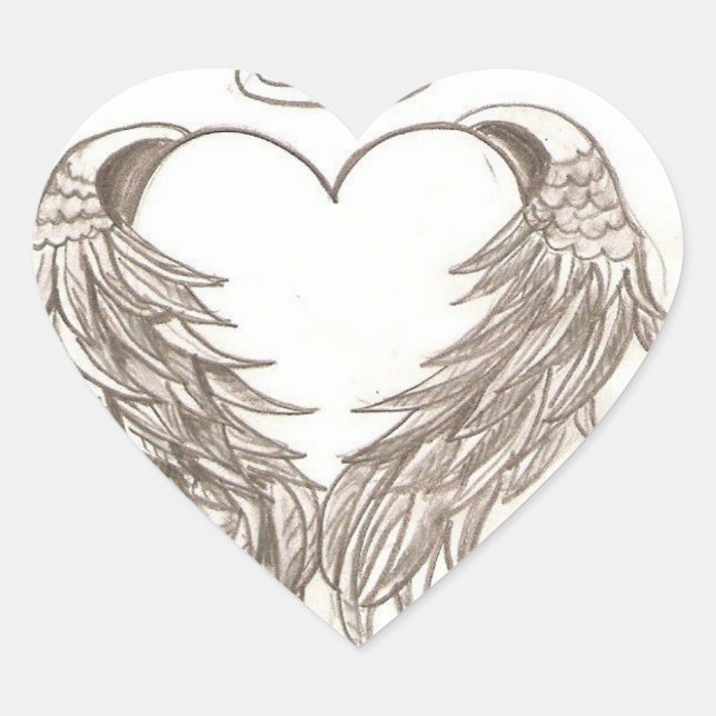Angels Leben Herz-Aufkleber (Vorderseite)
