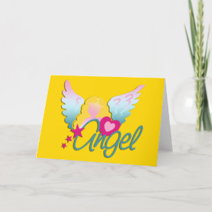Angels Liebe gelb Feiertagskarte