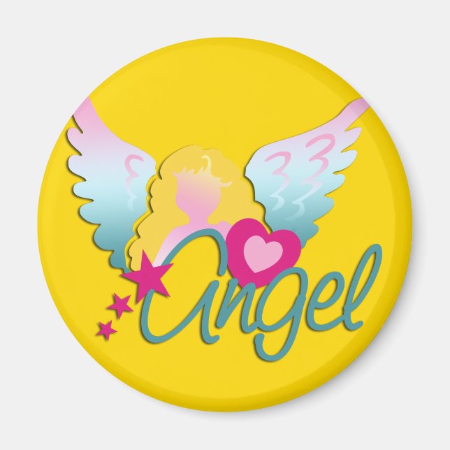 Angels Liebe | gelb Magnet (Vorne)