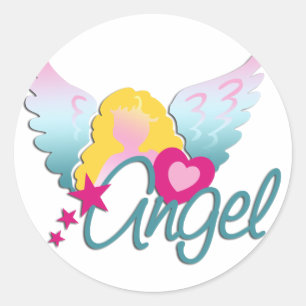 Angels Liebe Runder Aufkleber