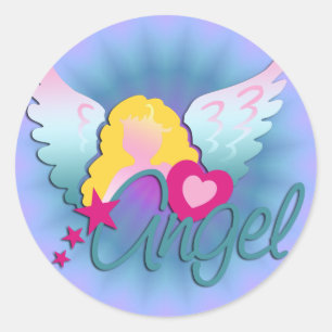 Angels Liebe Runder Aufkleber