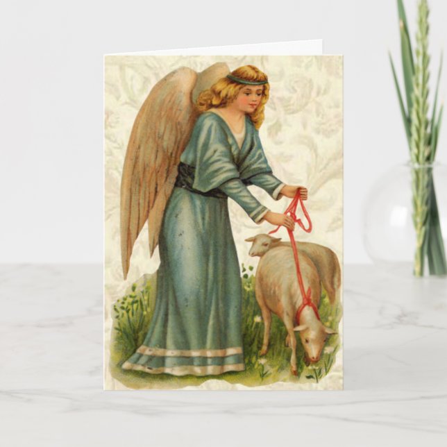 Angels Little Lamb Oaster Card Feiertagskarte (Vorderseite)