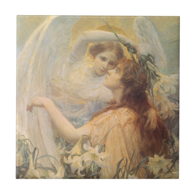 Angel's Message von George Swanstatt, Vintag Art Fliese (Vorderseite)