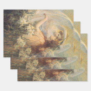 Angel's Message von George Swanstatt, Vintag Art Geschenkpapier Set
