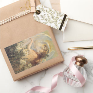 Angel's Message von George Swanstatt, Vintag Art Rechteckiger Aufkleber