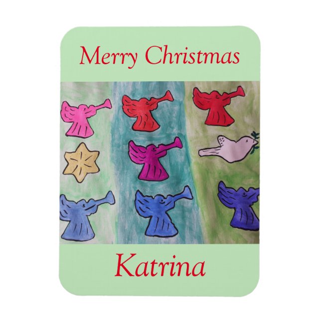 Angels mit Trompeten flexibel Magnet (Vertikal)