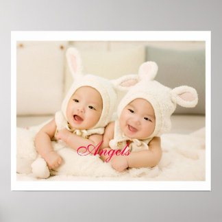 Angels Niedlich Twin Baby Sisters Poster