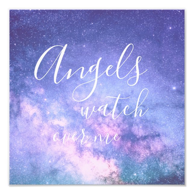 Angels passen über mich auf Schöne Segen Sternenst Fotodruck (Vorne)