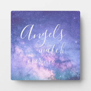 Angels passen über mich auf schöne Segen-Sternenst Fotoplatte
