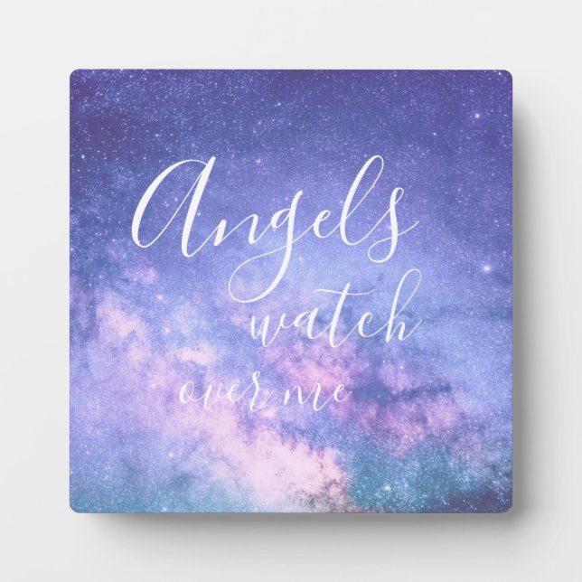 Angels passen über mich auf schöne Segen-Sternenst Fotoplatte (Vorderseite)