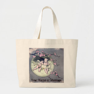 Angels Reading by Cherry Blossom Moon_Personalisie Jumbo Stoffbeutel