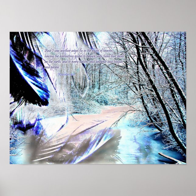 'Angel's Reflection'-Schrift Poster (Vorne)