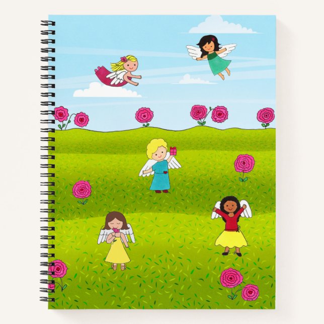 Angels Rose Garden Spiral Notebook Notizbuch (Vorderseite)