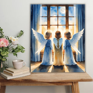 Angels schauen über den nächtlichen Himmel religiö Poster