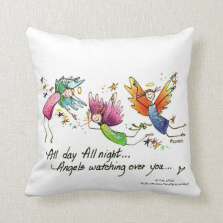 Angels schauen über meinen Säugling Wasserfarbe Kissen