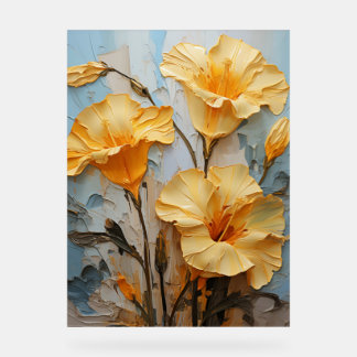 Angel's Trumpet - Impasto Floral Acrylschild