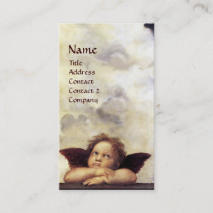 ANGELS Winged Cherub Red Wax Siegel Monogram Visitenkarte