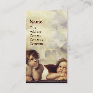 ANGELS Winged Cherub Red Wax Siegel Monogram Visitenkarte