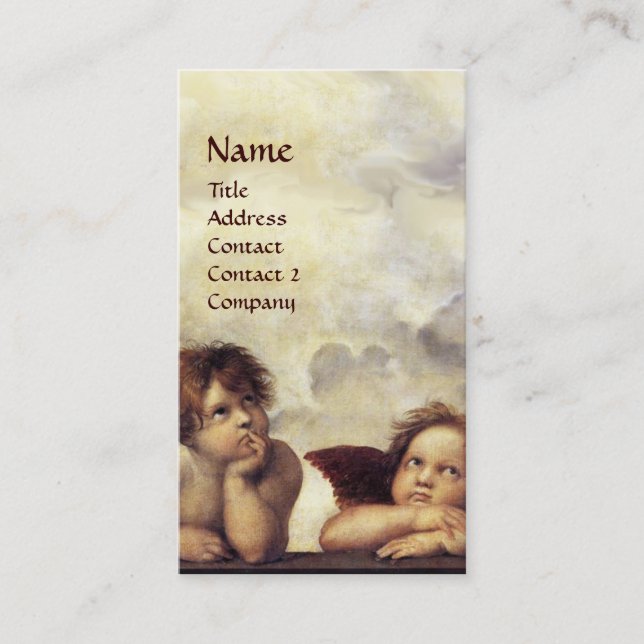 ANGELS Winged Cherub Red Wax Siegel Monogram Visitenkarte (Vorderseite)