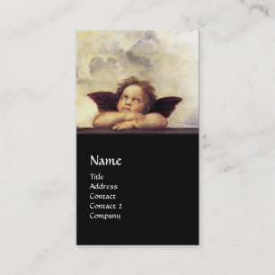 ANGELS Winged Cherubs Monogramm schwarz Visitenkarte