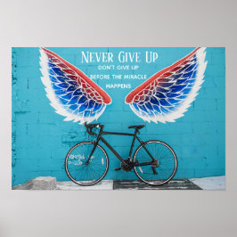 Angel's Wings Blue Red and white Motivation Quote Poster