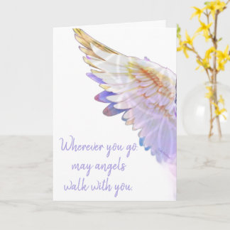 Angels With You Angel Lavender Gold Wing Greeting Karte