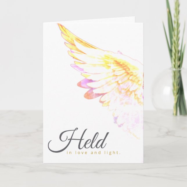 Angels With You - Yellow Wing – Held in Love Light Karte (Vorderseite)