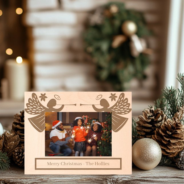 Angels Wooden Geätzte Rahmen (Christmas Angels Laser Etched wood Frame)