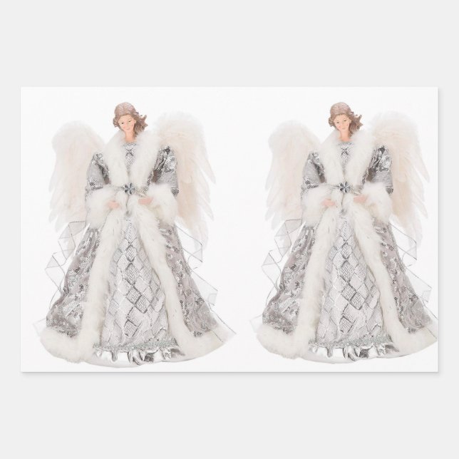 Angels Wrapping Paper Flat Sheet Set 3 Geschenkpapier Set (Vorderseite)