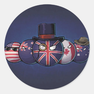 Angelsachse Countryballs Runder Aufkleber