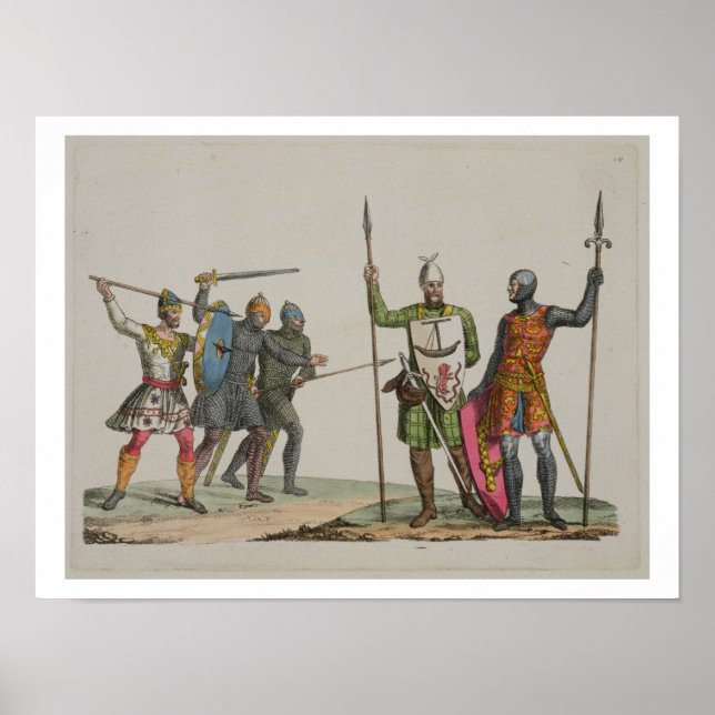 Angelsächsische Krieger, Platte 14 von "The Histor Poster (Vorne)