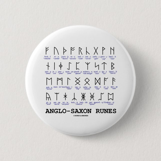 Angelsächsische Runen (Linguistik-Kriptographie) Button (Vorderseite)