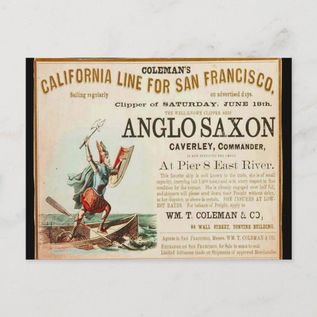 Angelsaxon Clipper Postkarte (Vorderseite)