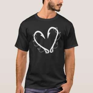 Angelschnur Fischhaken Herz Liebe Männer Frauen Fi T-Shirt