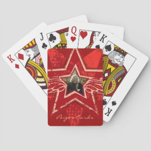 Angelstar Rot Ihr Name und Foto Spielkarten