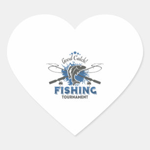 Angelturnier,Fisch,Fischer,See,Ozean,Meer,s Herz-Aufkleber