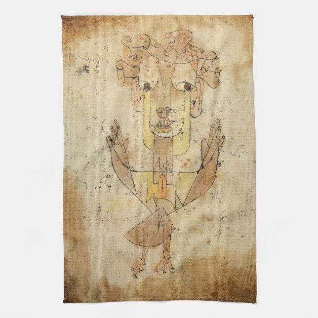 Angelus Novus von Paul Klee Geschirrtuch (Vertikal)