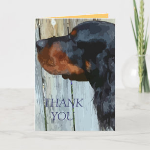 Angemalt Gordon Setter Vielen Dank Hinweis Dankeskarte