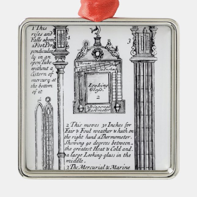 Angemerkte Illustration von Pendent, diagonal Ornament Aus Metall (Vorne)