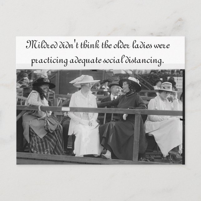 Angemessene Postkarte für die soziale Trennung (Vorderseite)