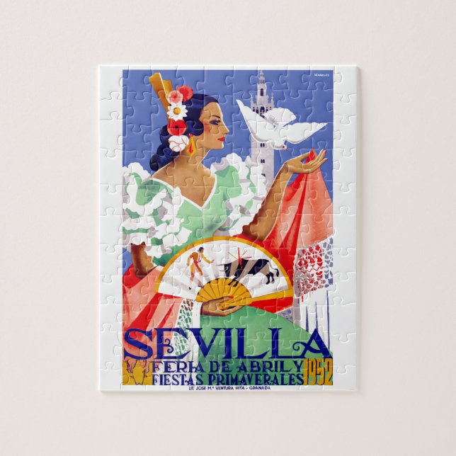 Angemessenes Plakat 1952 Sevillas Spanien April (Vertikal)