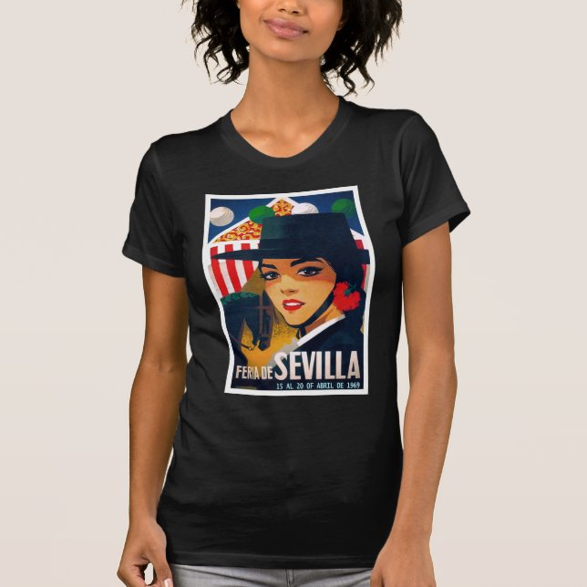 Angemessenes Plakat 1969 Spaniens Sevilla April T-Shirt (Vorderseite)