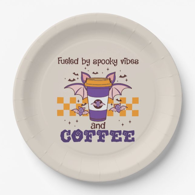 Angenährt von Spooky Vibes und Kaffee Pappteller (Vorderseite)