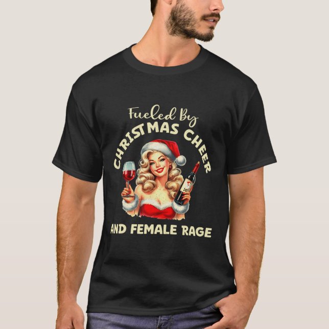 Angenährt von Weihnachtsjubeln und Weibchen Rage P T-Shirt (Vorderseite)