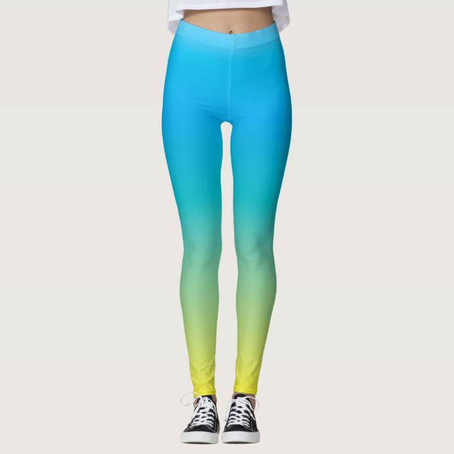 Angenehme Stimmung (grün-blaue gelbe Leggings (Vorderseite)