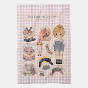 Angenehme Vintage Images Pink Gingham Küchenhandtü Geschirrtuch