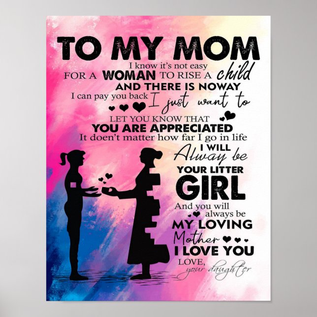 Angenehmer Brief an die Mama | Liebliches Geschenk Poster (Vorne)